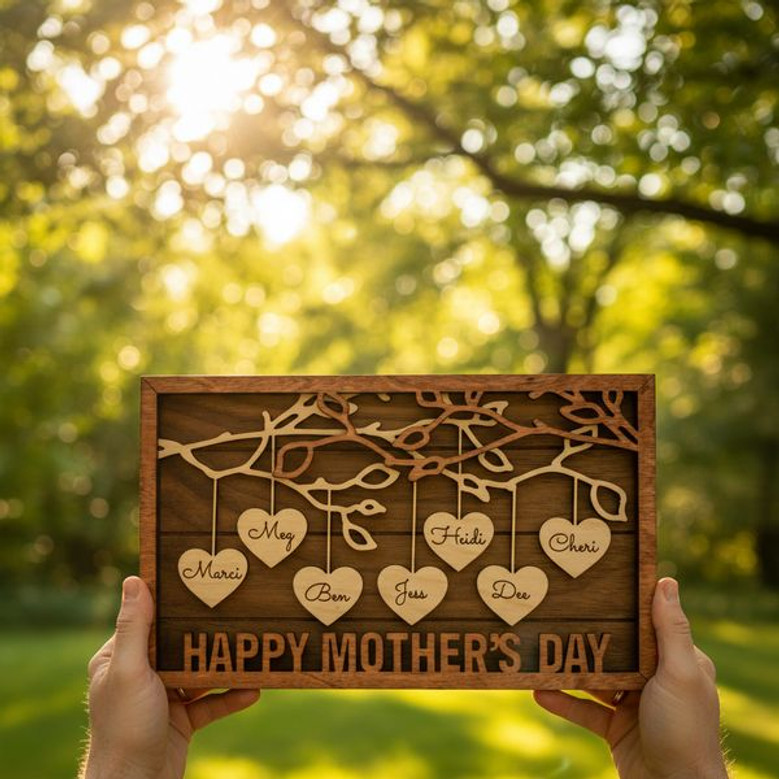 Our Roots Run Deep Wood Sign - Personalized Family Tree Gift