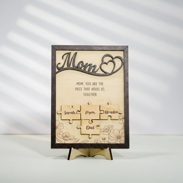 Mom's Custom Puzzle Wood Sign Keepsake for Mother's Day