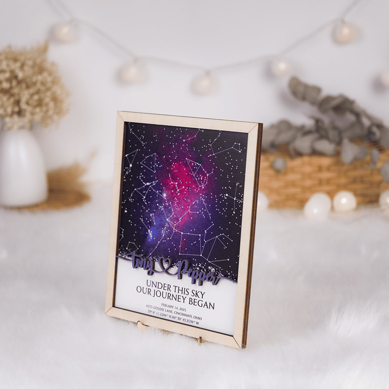 Our Stars Align - Custom Couple Star Map Wood Sign Keepsake