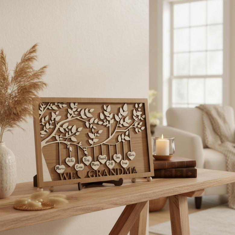Roots Run Deep - Personalized Family Tree Wood Sign Gift