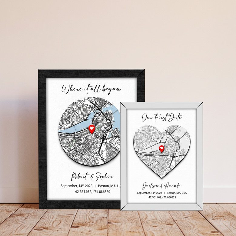 Where Our Story Began - Personalized Map Wood Sign