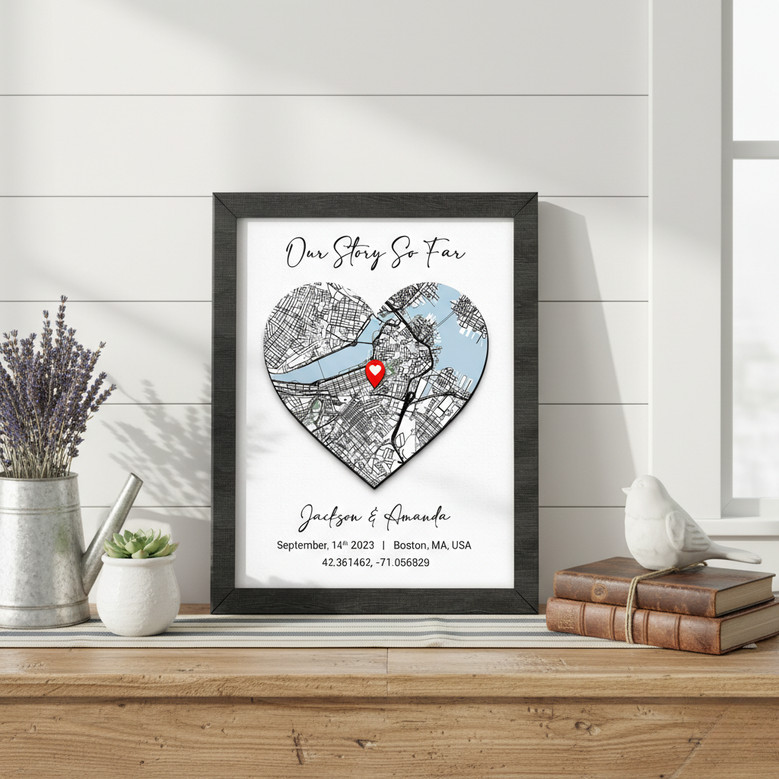 Where Our Story Began - Personalized Map Wood Sign