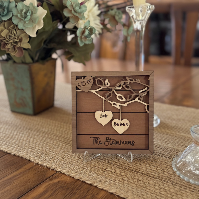 Your Forever Date - Custom 3D Heart Wood Sign for Valentine's Day