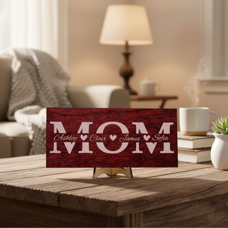 Beloved Mother's Day Handprint Wood Sign - Personalized 2025 Gift