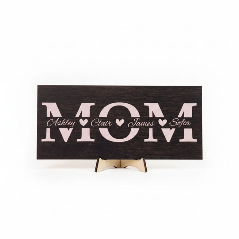 Beloved Mother's Day Handprint Wood Sign - Personalized 2025 Gift