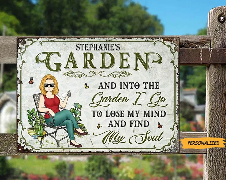 Vintage Tin Sign: USA-Made Custom Garden Metal Plaque