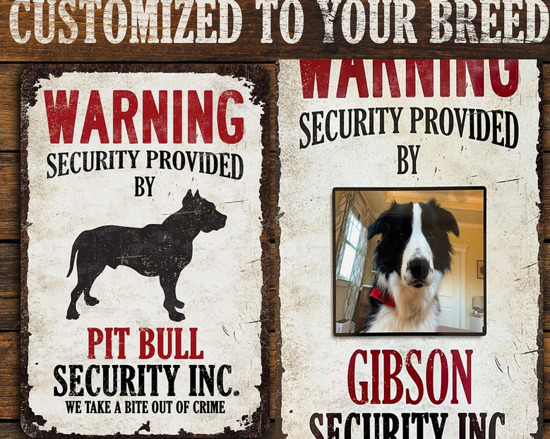 Your Dog's Funny Personalized Retro Tin Warning Metal Sign