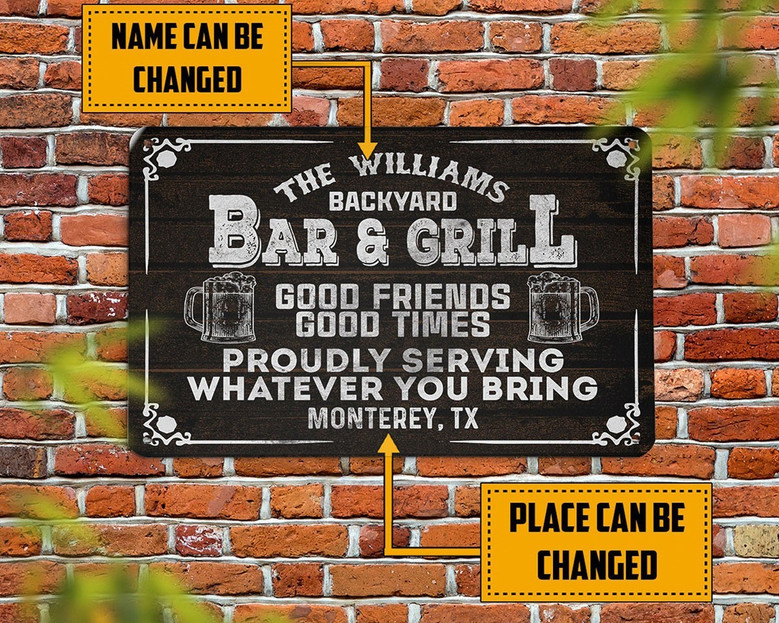 Claim Your Flame: Personalized Grill & Bar Vintage Metal Sign
