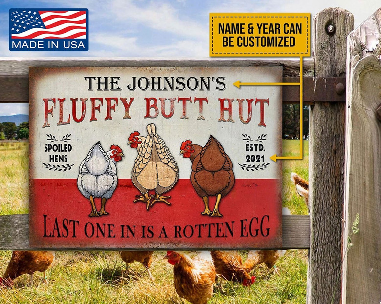Custom Chicken Coop Sign | USA Made Retro Tin Farm Decor