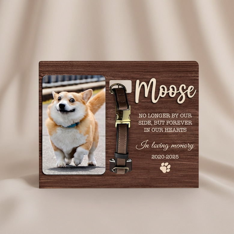 Forever Loved Pet Wood Sign - Personalized Dog Collar Frame
