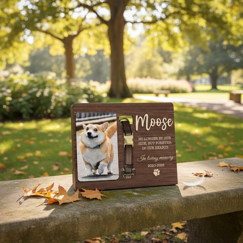 Forever Loved Pet Wood Sign - Personalized Dog Collar Frame