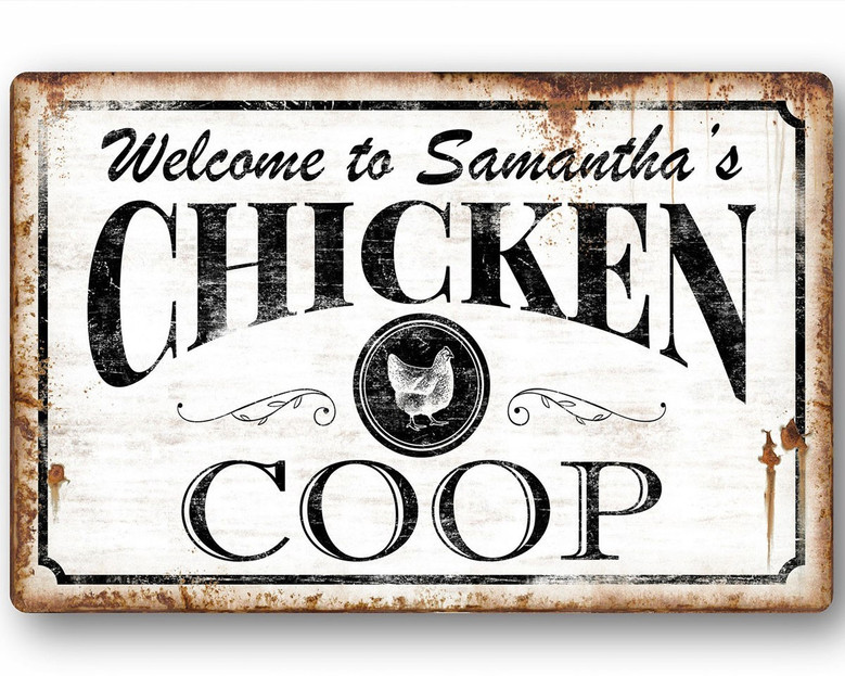 Showcase Your Flock: Personalized Outdoor Chicken Coop Vintage Sign