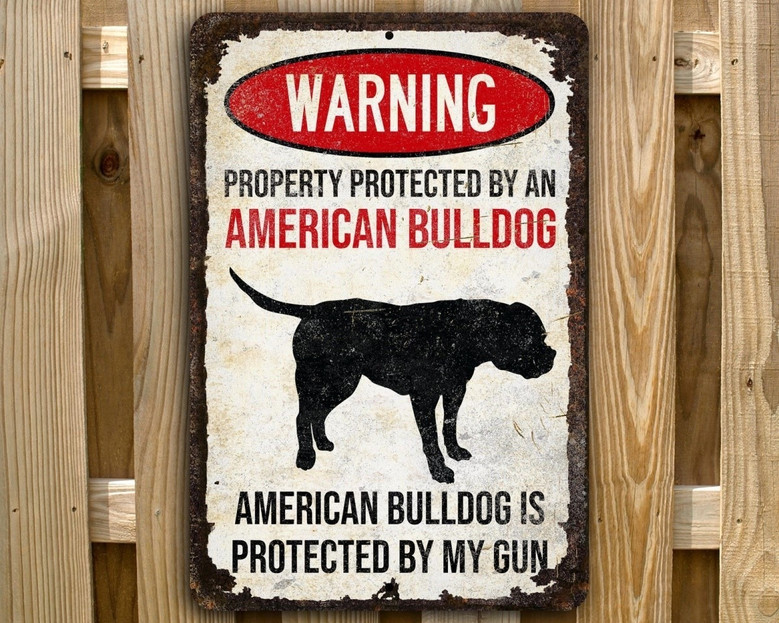 Your Dog's Funny Personalized Retro Tin Warning Metal Sign
