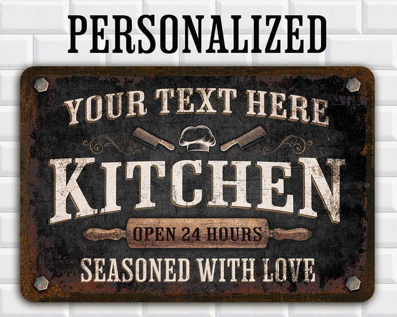 Your Home's Kitchen Heart: Personalized Vintage Metal Sign Art