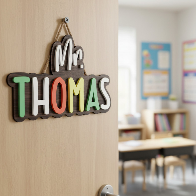 Appreciation Wood Sign - Custom Teacher Welcome Door Hanger