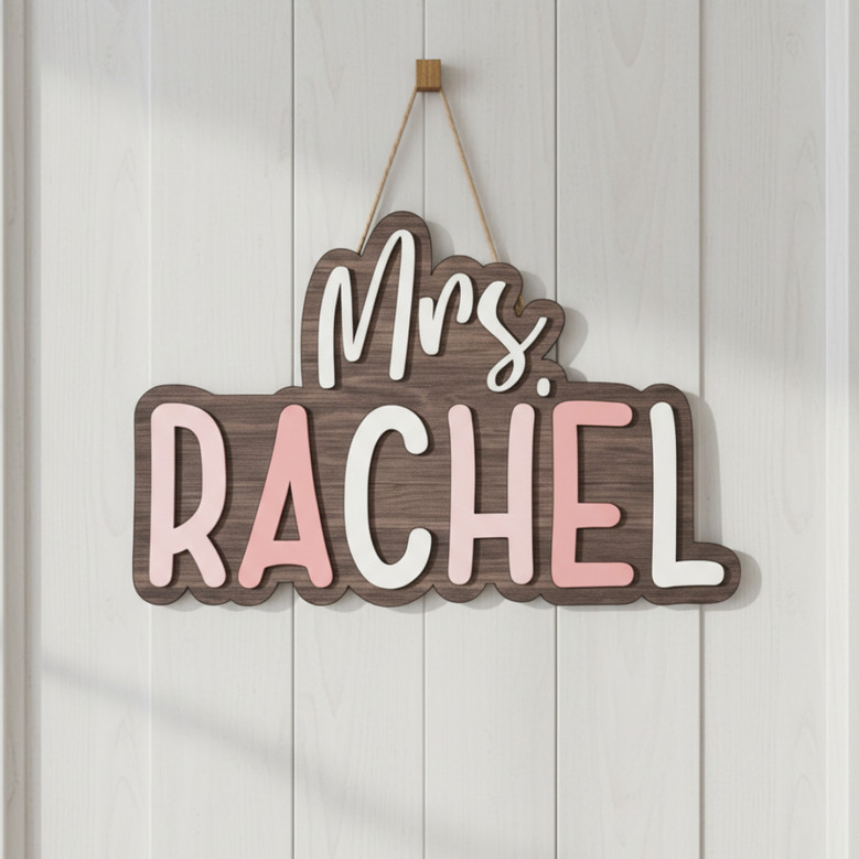 Appreciation Wood Sign - Custom Teacher Welcome Door Hanger
