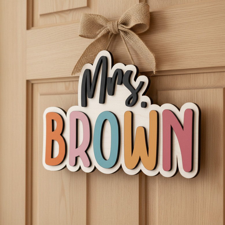 Appreciation Wood Sign - Custom Teacher Welcome Door Hanger