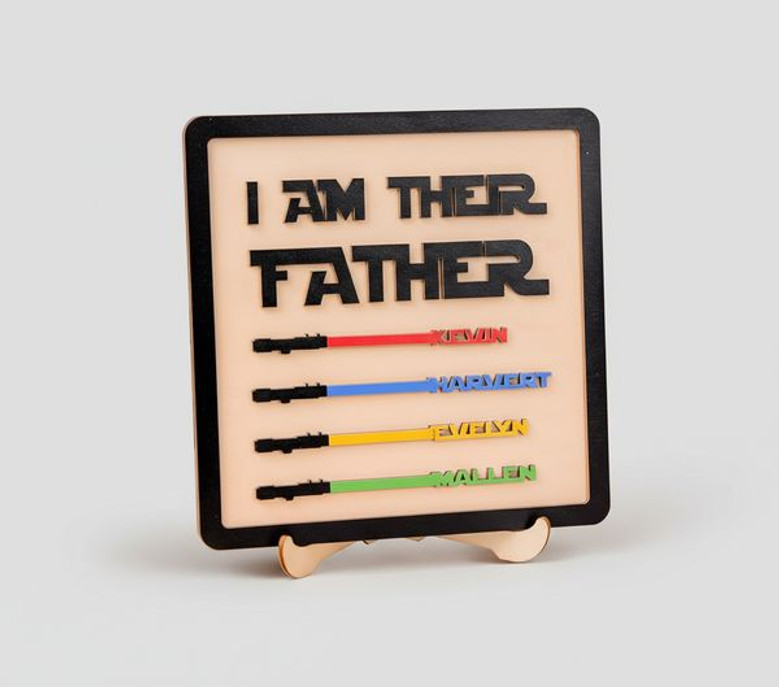 Custom Lightsaber Wood Sign for the Star Dad