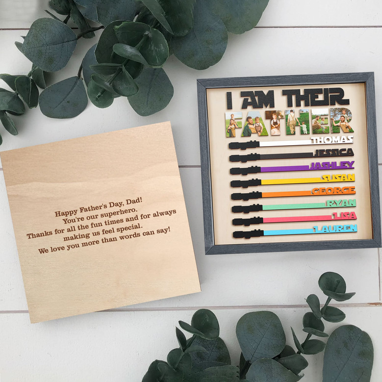 Father's Day Photo Keepsake - "I Am Their Father" Wood Sign