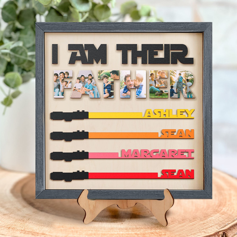 Father's Day Photo Keepsake - "I Am Their Father" Wood Sign