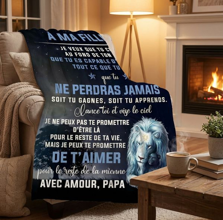 Cadeaux Plaid D'Anniversaire Pour à Ma Fille, Couverture Personnalisé Doux Pour Offrir à Son Fille De La Part De Papa, Idée Cadeau Insolite Utile Pour Un Noel Une FêTe Un Mariage