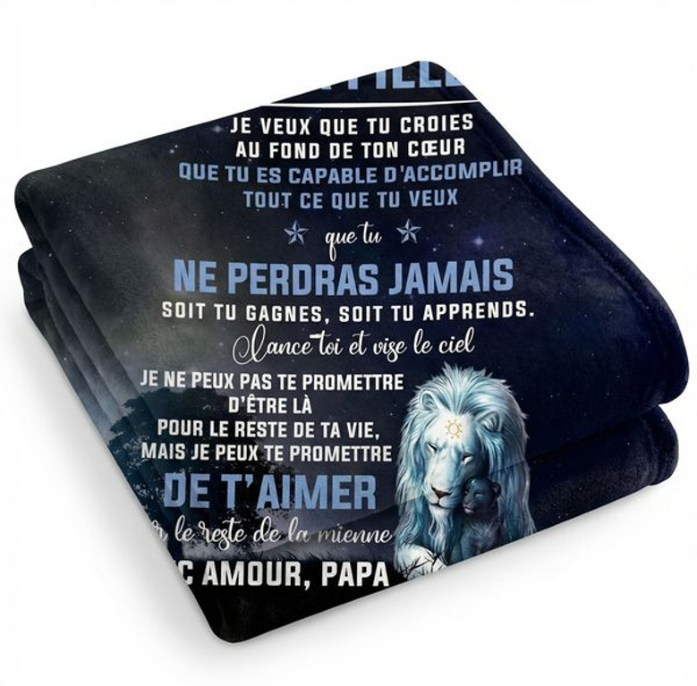 Cadeaux Plaid D'Anniversaire Pour à Ma Fille, Couverture Personnalisé Doux Pour Offrir à Son Fille De La Part De Papa, Idée Cadeau Insolite Utile Pour Un Noel Une FêTe Un Mariage
