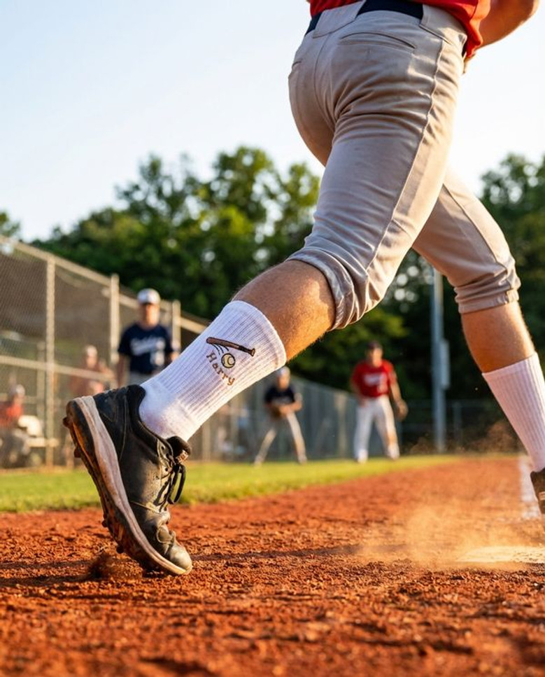 Custom Embroidered Baseball 3D Socks Soft White Gift Custom Embroidered Baseball 3D Socks Soft White Gift