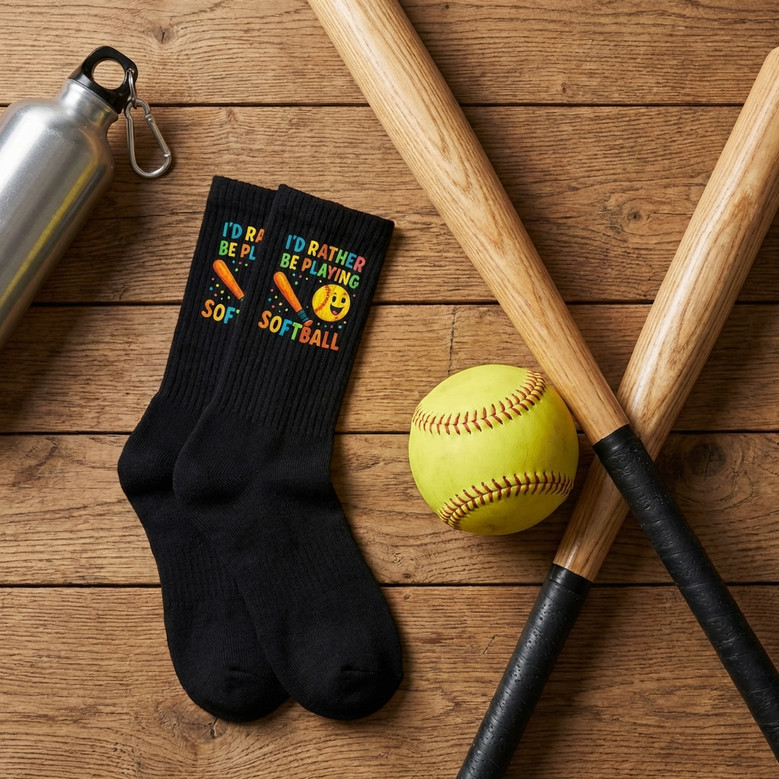 Funny Softball Fan 3D Socks Unisex Game Day Gift Funny Softball Fan 3D Socks Unisex Game Day Gift