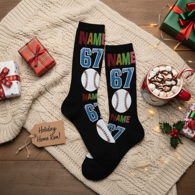 Gen Alpha Meme Baseball 3D Socks Funny Custom Design Gen Alpha Meme Baseball 3D Socks Funny Custom Design