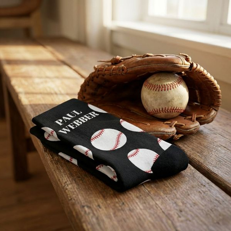Personalized Baseball 3D Crew Socks Fathers Day Team Gift Personalized Baseball 3D Crew Socks Fathers Day Team Gift