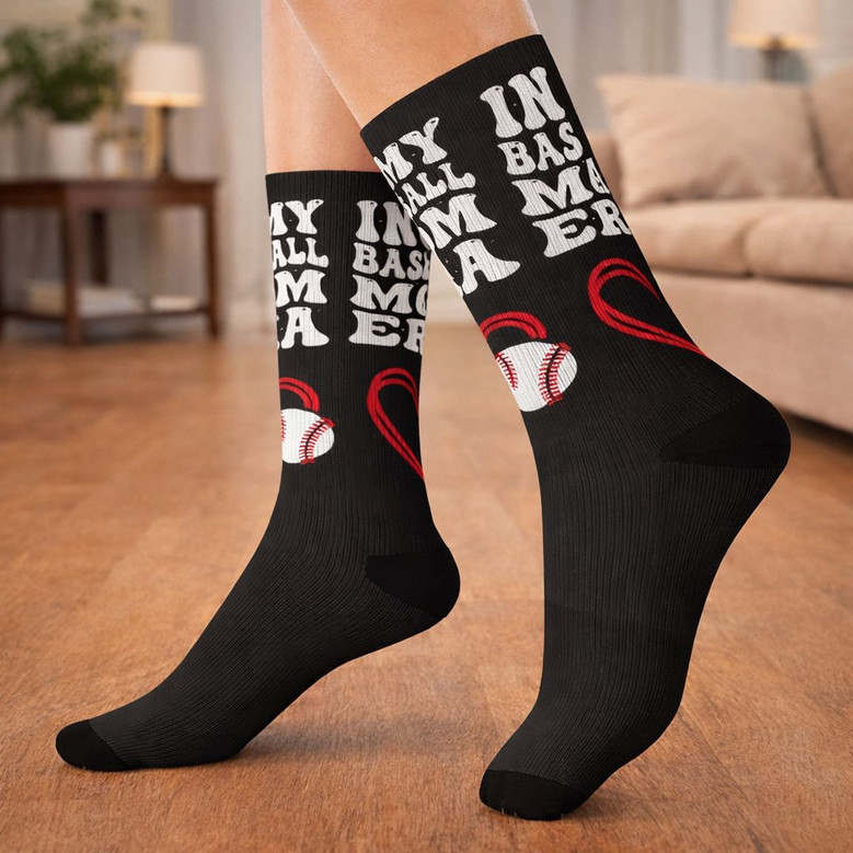 Celebrate Your Baseball Mom Era with Personalized 3D Baseball Socks Celebrate Your Baseball Mom Era with Personalized 3D Baseball Socks