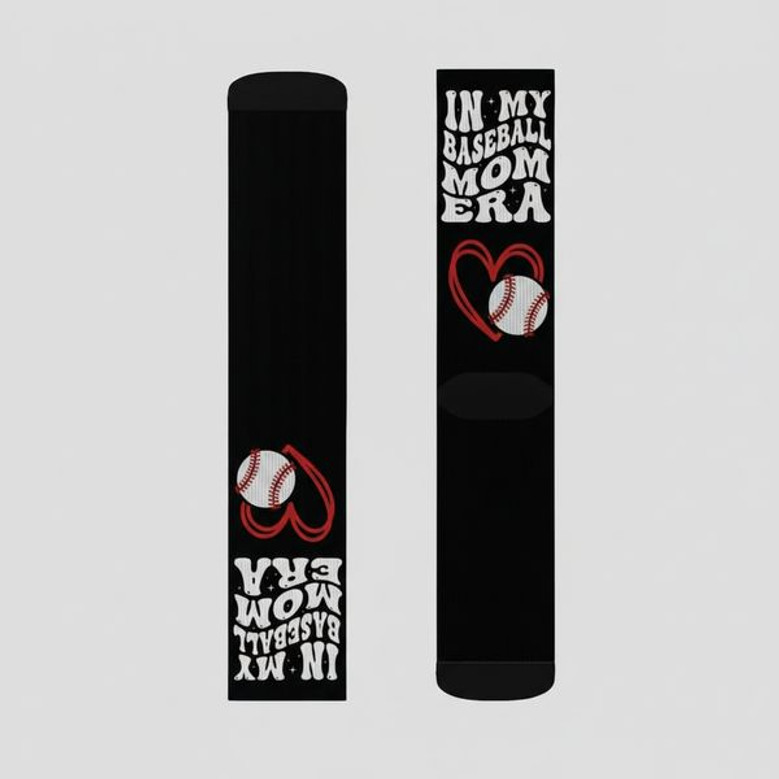 Celebrate Your Baseball Mom Era with Personalized 3D Baseball Socks Celebrate Your Baseball Mom Era with Personalized 3D Baseball Socks