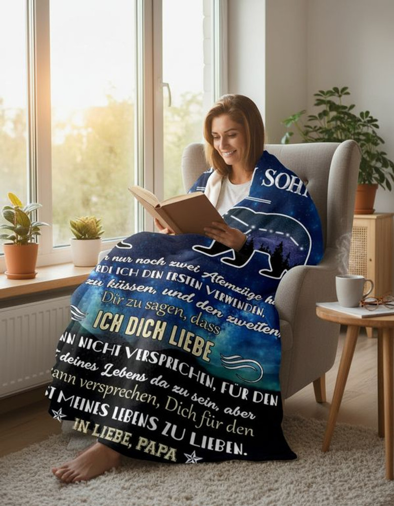 Couverture En Flanelle Super Douce - Pour Fils De Papa, Encouragement Positif - Cadeau Pour Mon Fils - Couverture Moelleuse