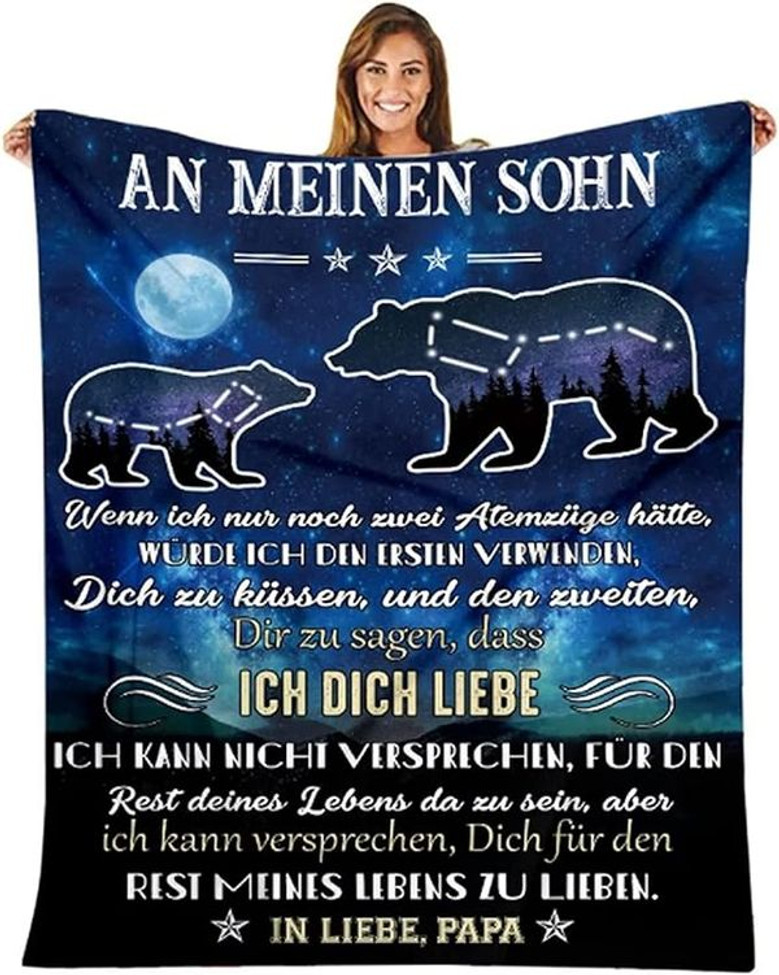 Couverture En Flanelle Super Douce - Pour Fils De Papa, Encouragement Positif - Cadeau Pour Mon Fils - Couverture Moelleuse