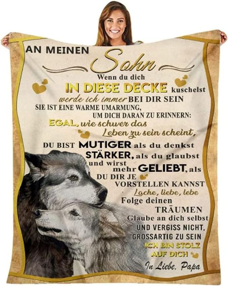 Couverture En Flanelle Super Douce - Pour Fils De Papa, Encouragement Positif - Cadeau Pour Mon Fils - Couverture Moelleuse