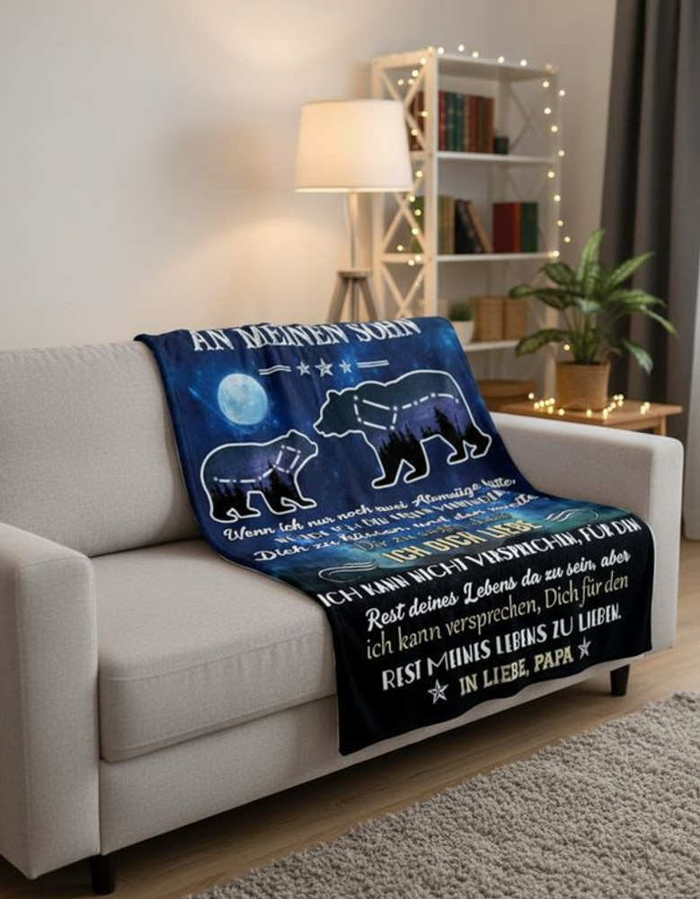 Couverture En Flanelle Super Douce - Pour Fils De Papa, Encouragement Positif - Cadeau Pour Mon Fils - Couverture Moelleuse