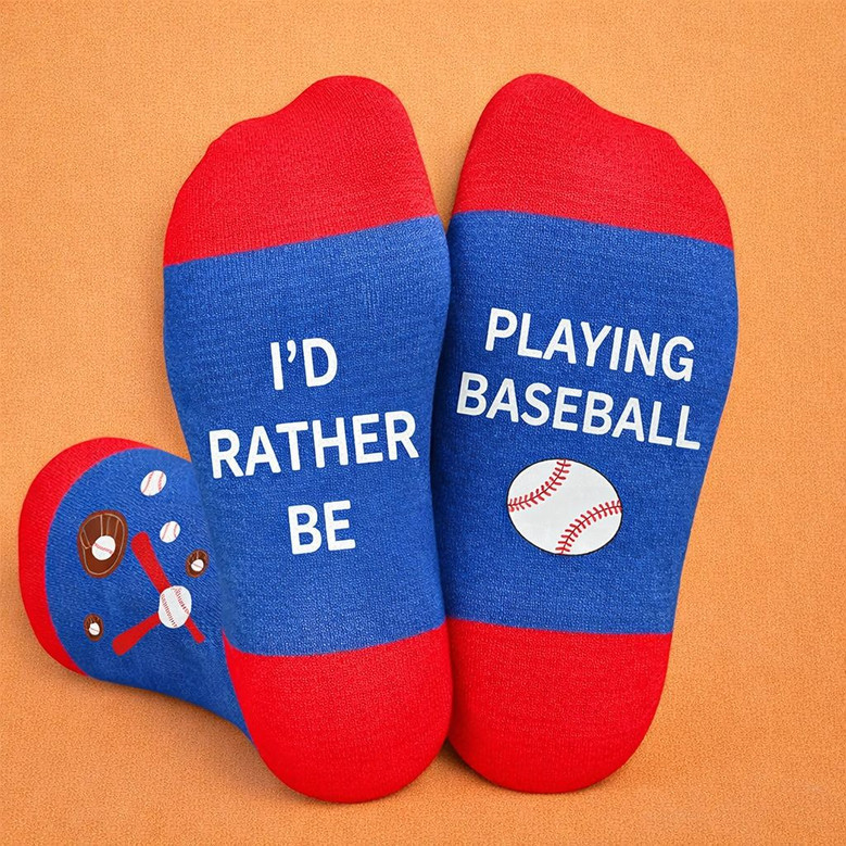 Funny Baseball Quote 3D Socks Id Rather Be Playing Funny Baseball Quote 3D Socks Id Rather Be Playing