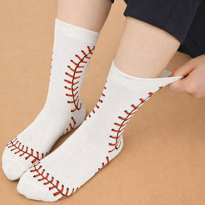 Funny Baseball Stitch 3D Socks for Coaches and Teams Funny Baseball Stitch 3D Socks for Coaches and Teams