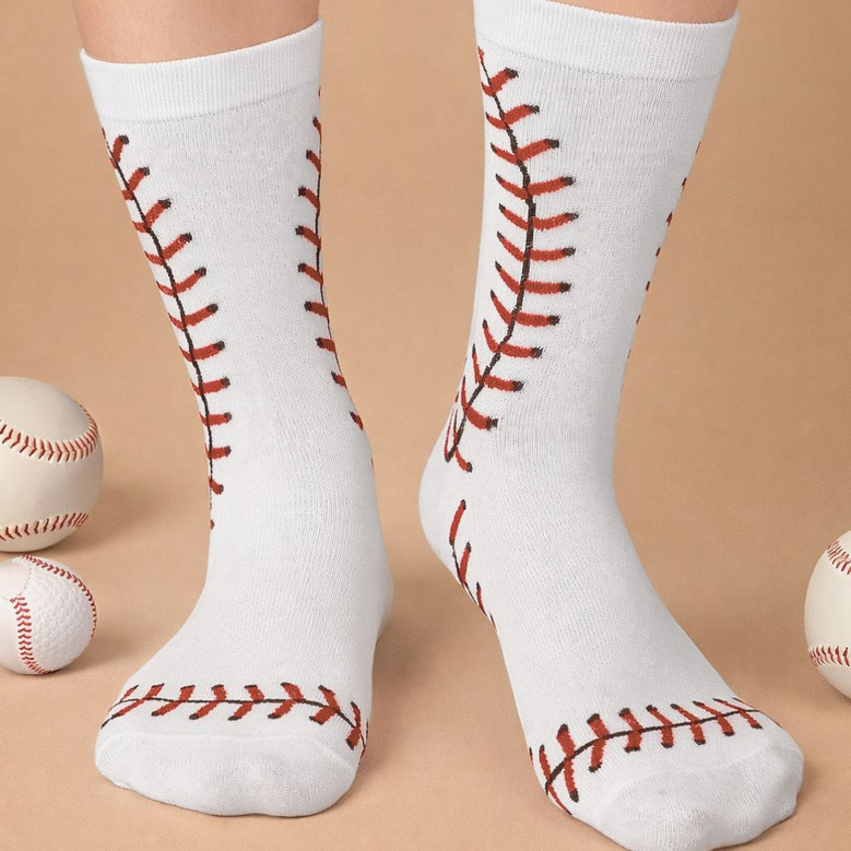 Funny Baseball Stitch 3D Socks for Coaches and Teams Funny Baseball Stitch 3D Socks for Coaches and Teams