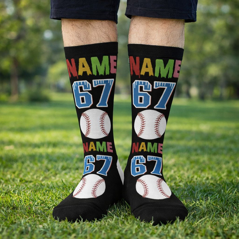 Gen Alpha Meme Baseball 3D Socks Funny Custom Design Gen Alpha Meme Baseball 3D Socks Funny Custom Design