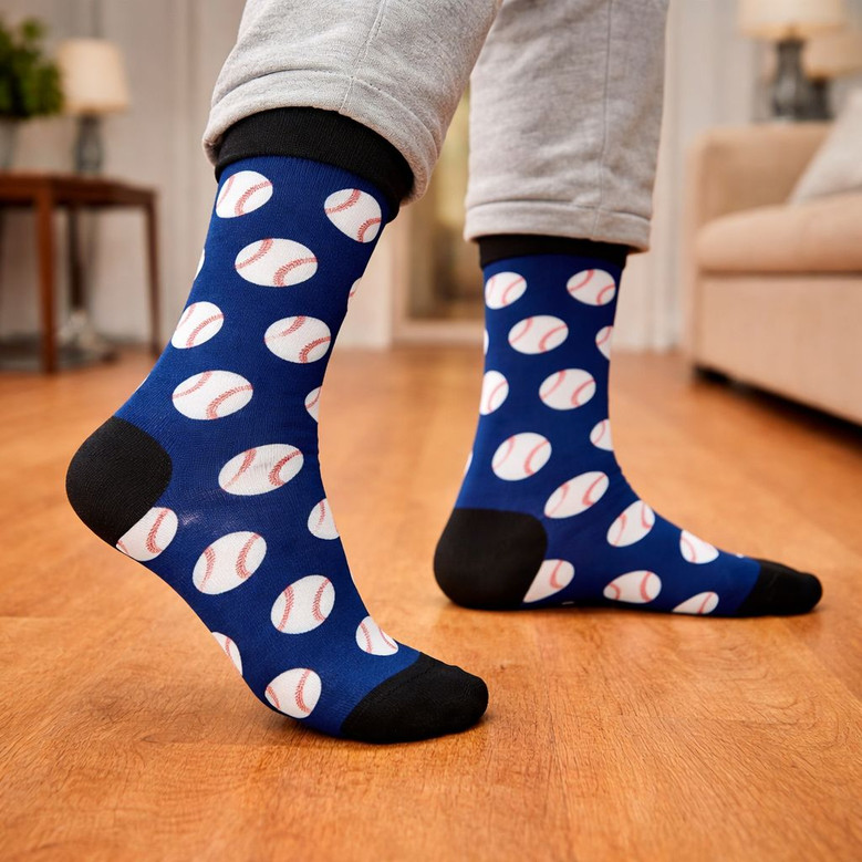 Hilarious Novelty Baseball 3D Crew Socks Soft and Breathable Hilarious Novelty Baseball 3D Crew Socks Soft and Breathable