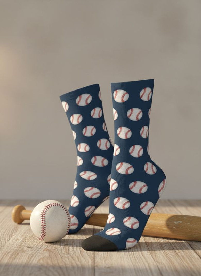 Hilarious Novelty Baseball 3D Crew Socks Soft and Breathable Hilarious Novelty Baseball 3D Crew Socks Soft and Breathable