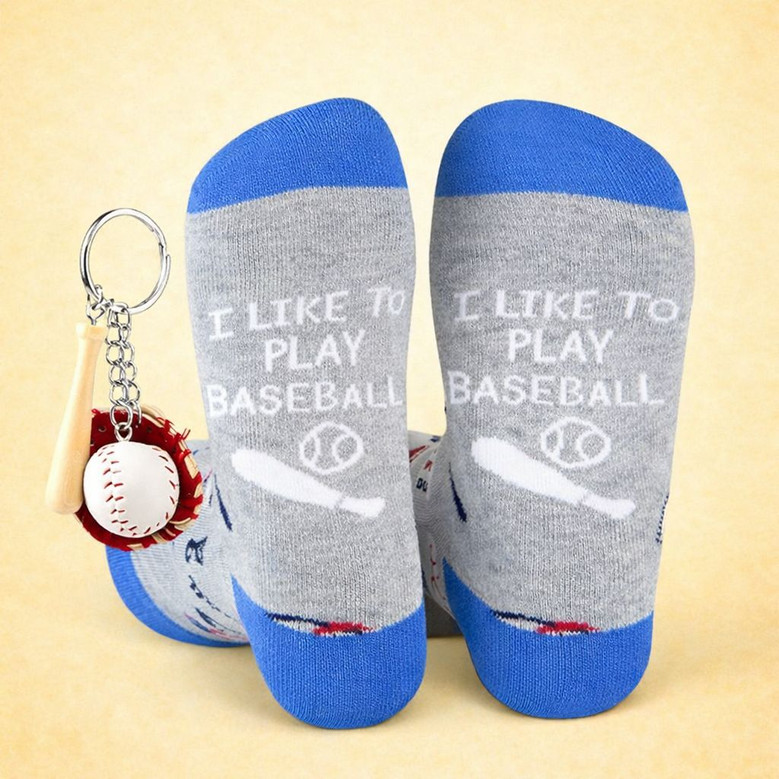 I Like to Play Baseball Fun 3D Socks for Fans