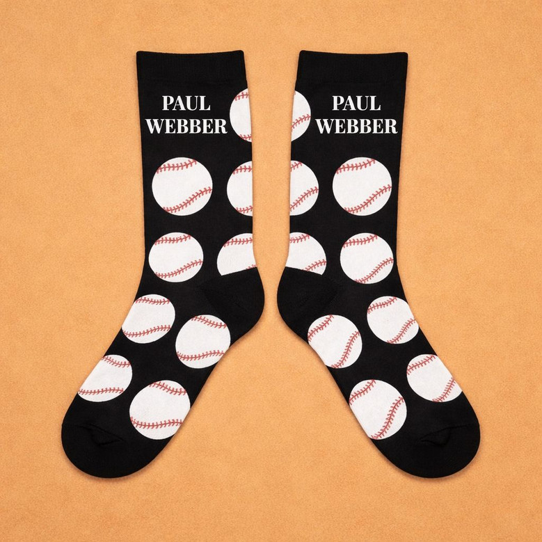 Personalized Baseball 3D Crew Socks Fathers Day Team Gift Personalized Baseball 3D Crew Socks Fathers Day Team Gift