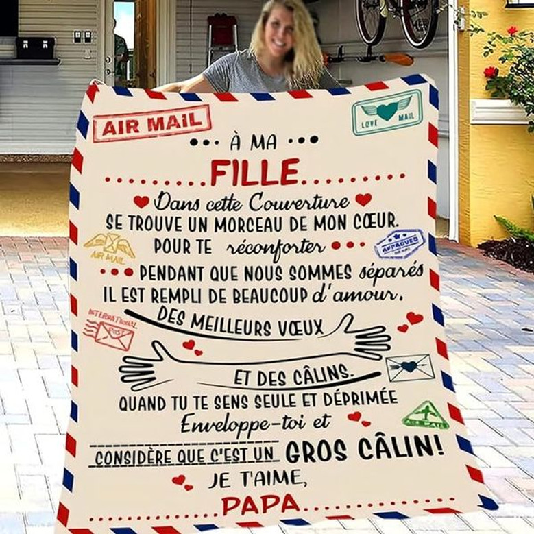 Plaid Personnalisé Doux Pour Offrir à Sa Fille De La Part De Papa, Couverture Cadeau à Ma Fille, Cadeaux D'Anniversaire, De Noël Et Du Nouvel Pour Fille De Papa, Cadeau 18 Ans Fille