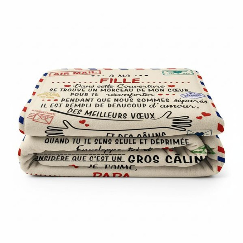 Plaid Personnalisé Doux Pour Offrir à Sa Fille De La Part De Papa, Couverture Cadeau à Ma Fille, Cadeaux D'Anniversaire, De Noël Et Du Nouvel Pour Fille De Papa, Cadeau 18 Ans Fille