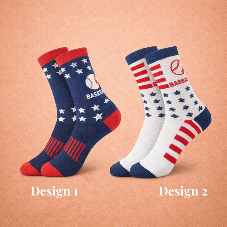 USA Flag Baseball 3D Crew Socks Show Your American Pride