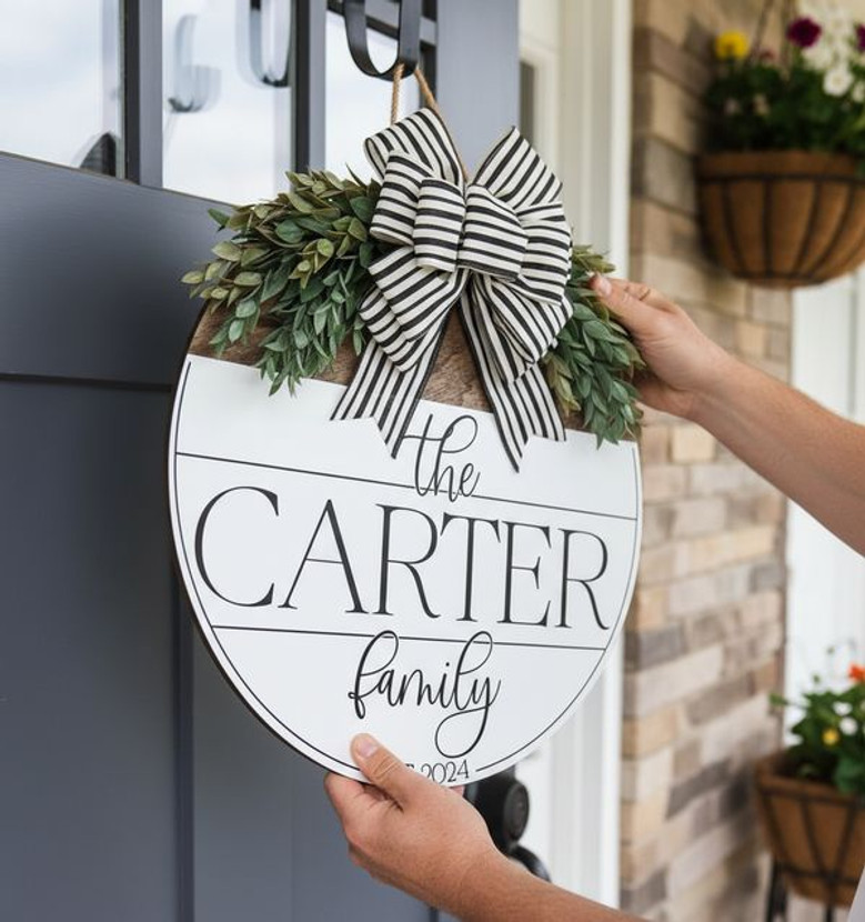 Family Established Year Round Wood Sign, Personalized Home Gift