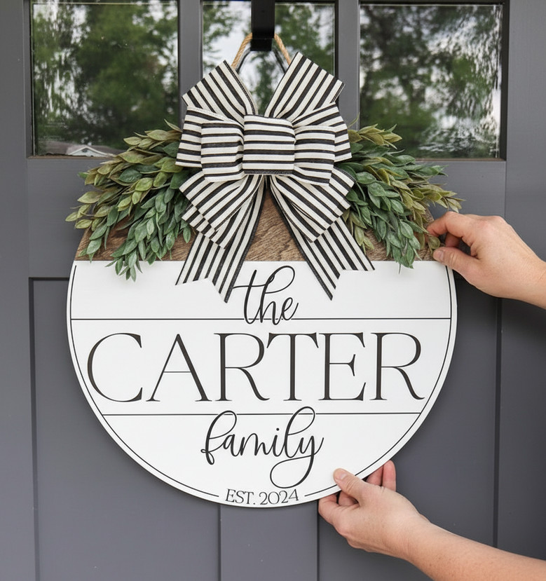 Family Established Year Round Wood Sign, Personalized Home Gift