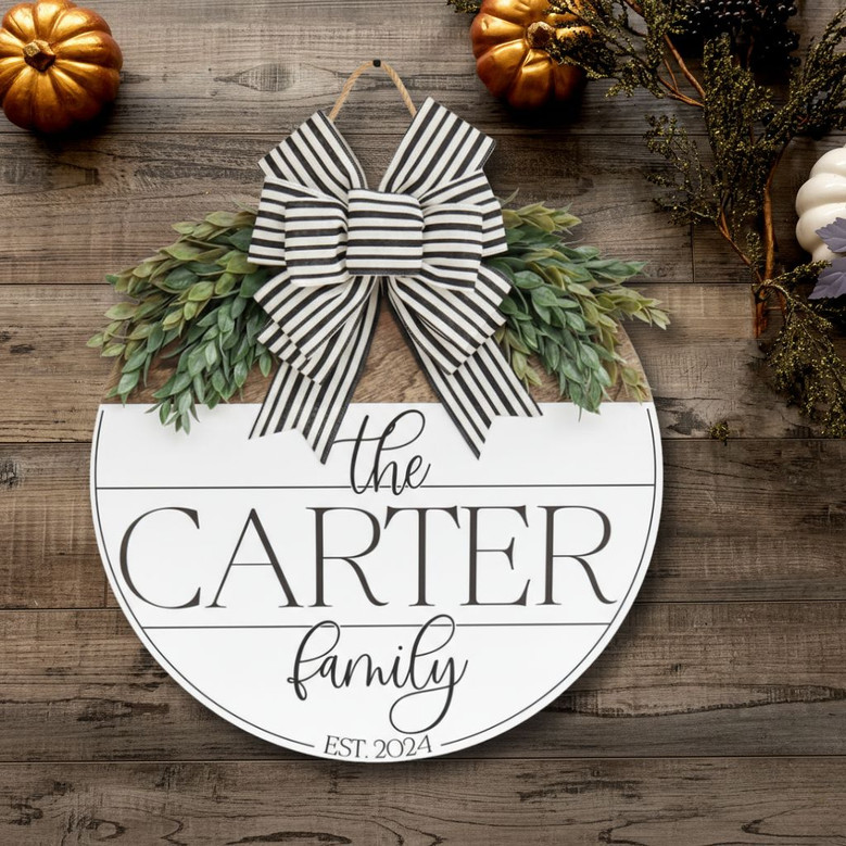 Family Established Year Round Wood Sign, Personalized Home Gift